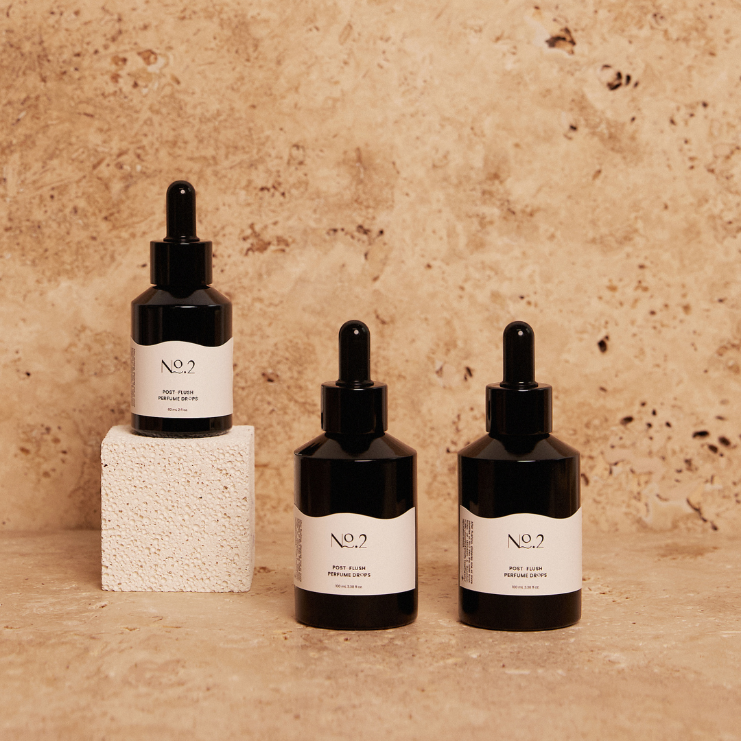 an image of three black bottles of No.2 Co poo drops